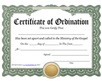 Ministry Of The Gospel Templates Free Printable Certificate Ordination