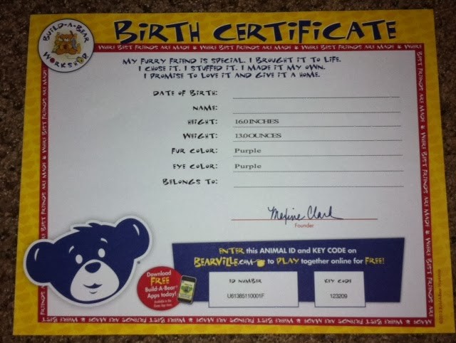 MnC Reviews Build A Bear My Little Pony Princess Twilight Sparkle Birth Certificate