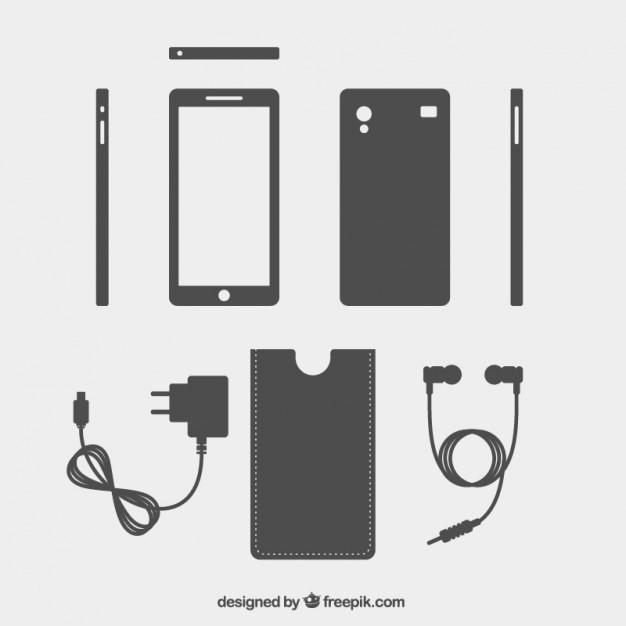 Mobile Phone And Accessories Vector Free