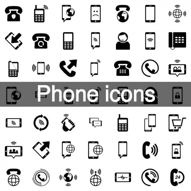 Mobile Phone Icon Set Vector Free Download