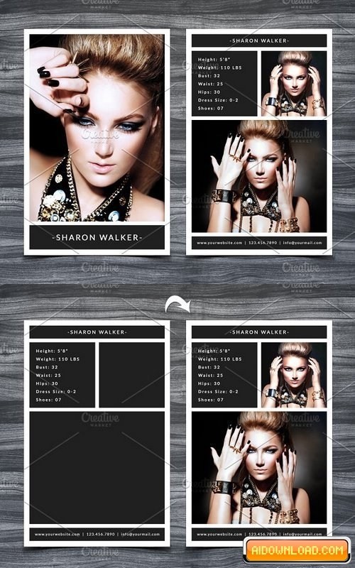 Model Comp Card Template 1164213 Free Download Graphic