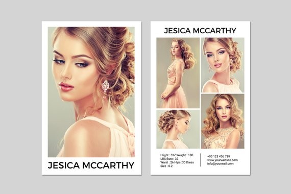 Modeling Comp Card Fashion Model Template
