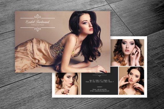 Modeling Comp Card Template Fashion Model