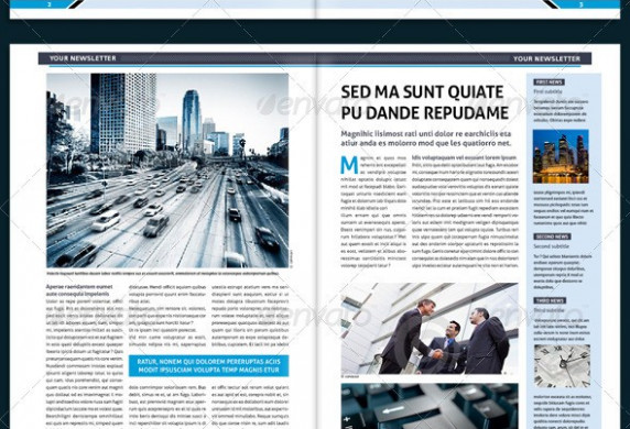 Modern Business Newsletter Template A4 By Franceschi Rene GraphicRiver Templates
