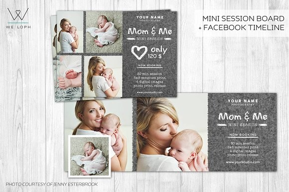 Mom And Me Mini Session Template Card Templates Creative Market Mommy Free