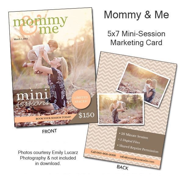 Mommy Me Mini Session Marketing Template 5x7 Flat Card And