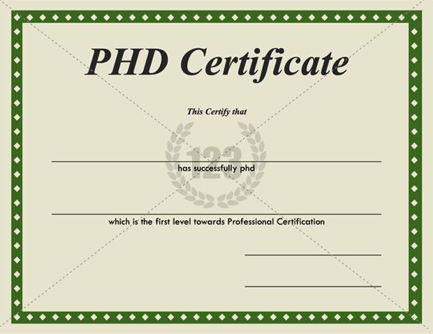 Most Valuable PhD Certificates For Download 123Certificate Phd Certificate Template