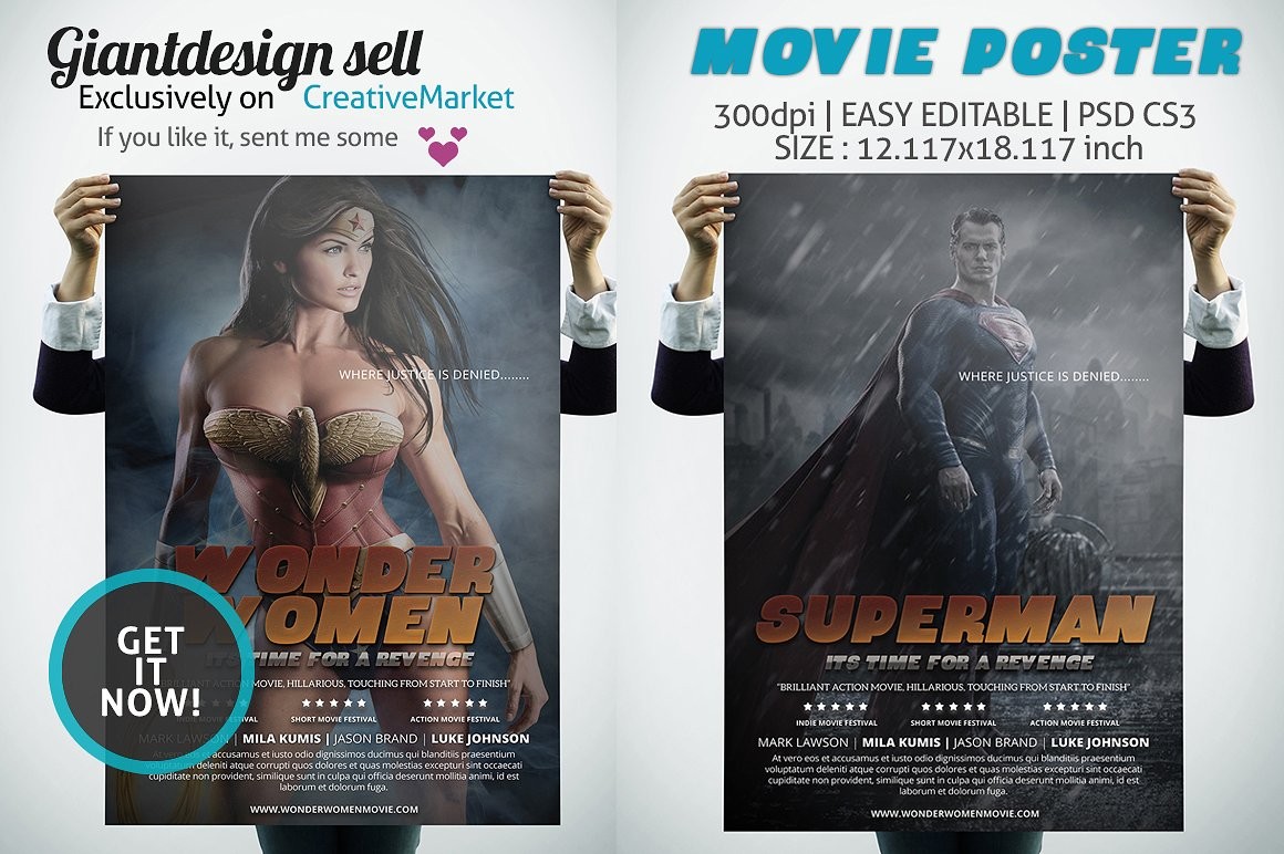 Movie Poster Flyer Templates Creative Market Template