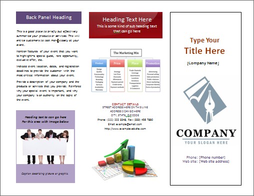 Ms Word Tri Fold Pamphlet Office Templates Online Microsoft Brochure