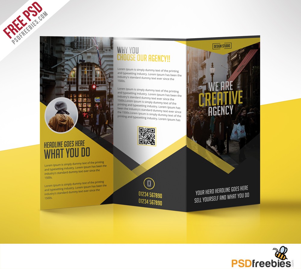 Multipurpose Trifold Business Brochure Free PSD Template Corporate Design Psd