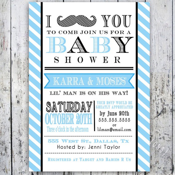 Mustache Baby Shower Invitations Free Invitation