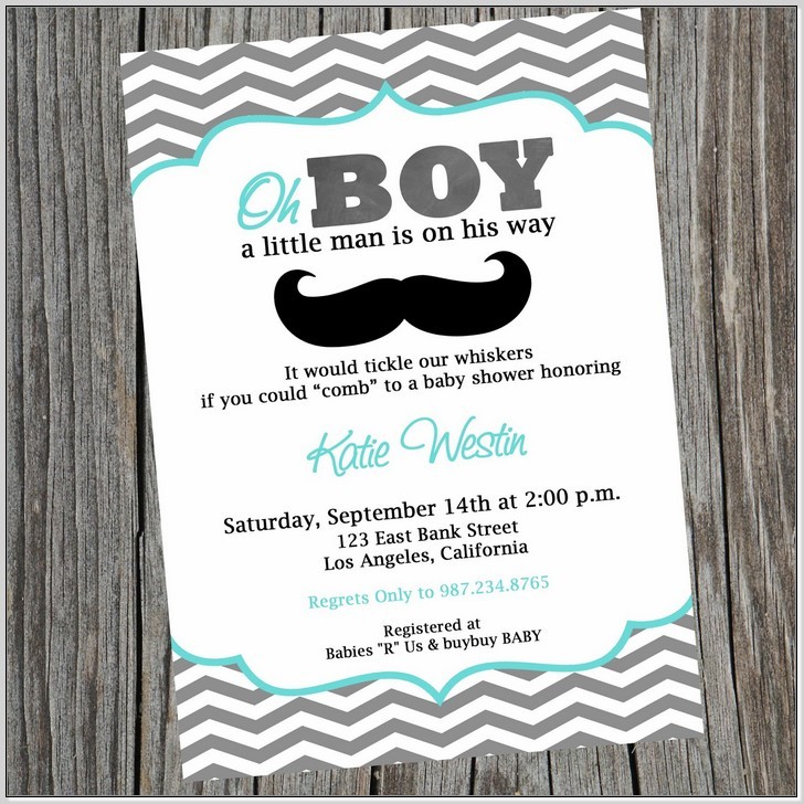 Mustache Baby Shower Invitations Party XYZ Free Invitation Templates