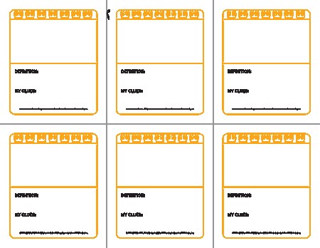My Clues Blank Flashcards BrainPOP Educators Printable