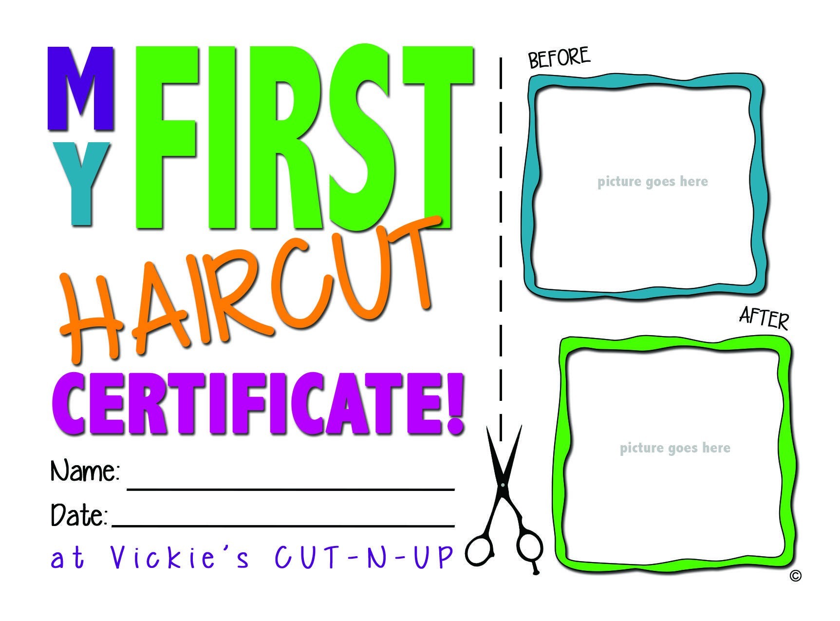 My First Haircut Certificate Template