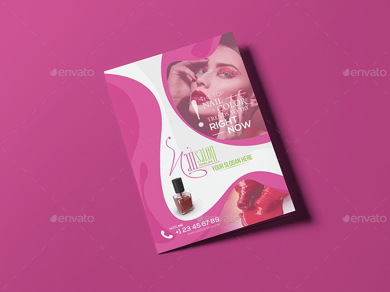 Nail Salon A5 Brochure Template By Wutip2 GraphicRiver