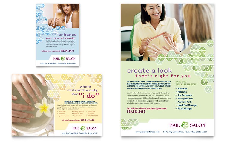Nail Salon Flyer Ad Template Word Publisher
