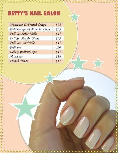 Nail Salon Flyer Template With Prices Shapes Pinterest Free