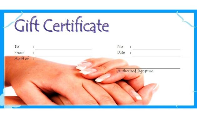 Nail Salon Gift Certificate Templates Word Biya Template