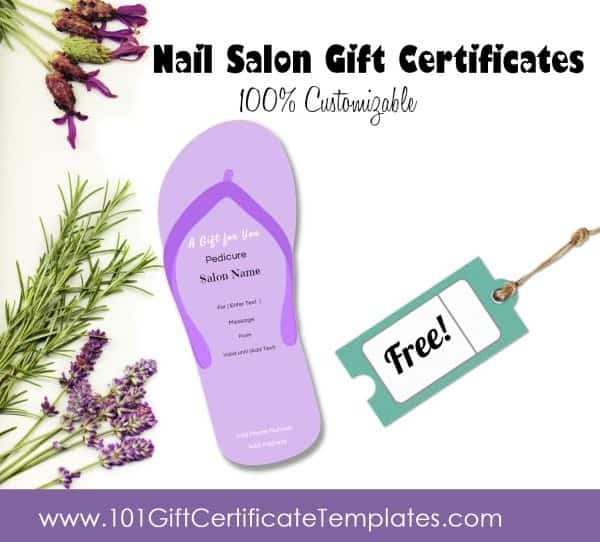 Nail Salon Gift Certificates Free Certificate Template