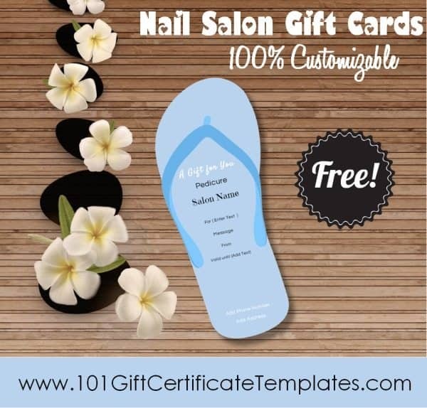 Nail Salon Gift Certificates Free Pedicure Certificate Template