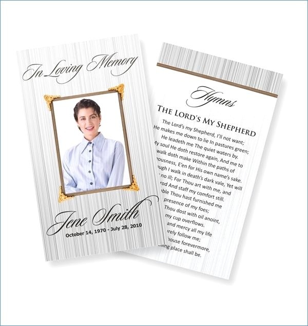 New Funeral Prayer Cards Templates Card Template