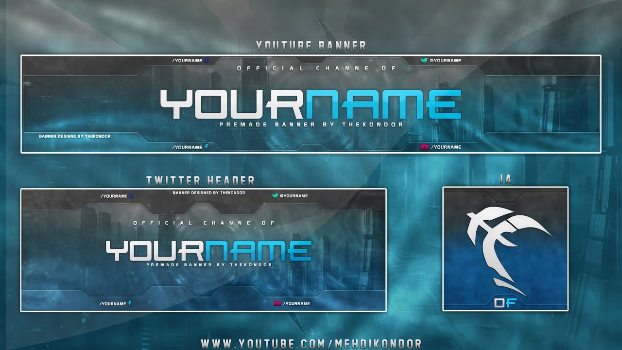 New YouTube Banner Template Download Free Logo Header