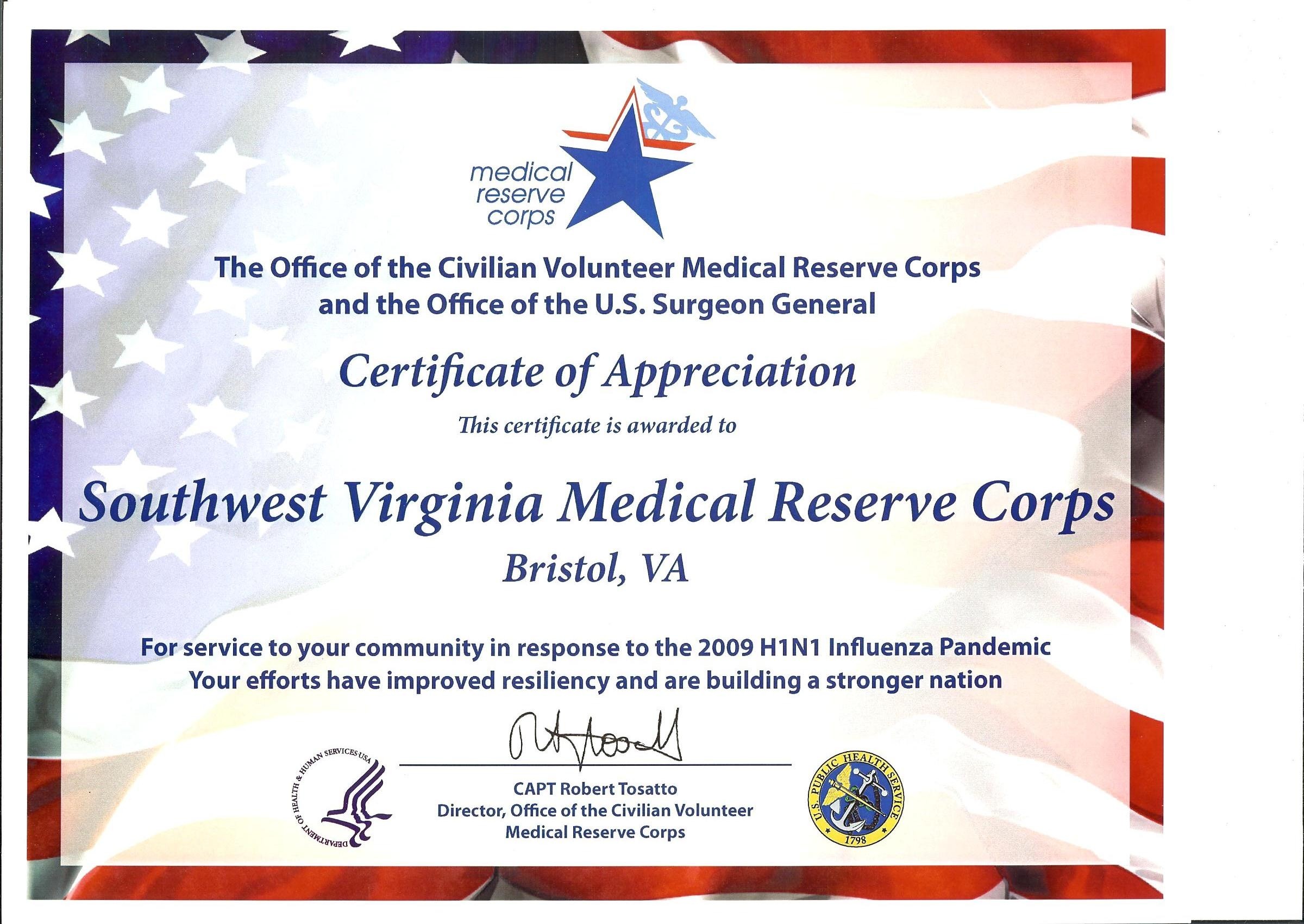 Newsworthy Notes Southwest Virginia Medical Reserve Corp Veterans Day Certificates For Free