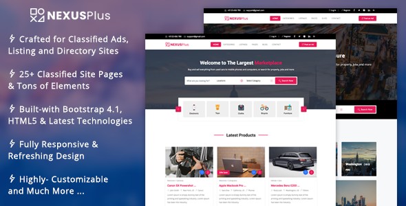 NexusPlus Classified Ads Website Template By UIdeck ThemeForest