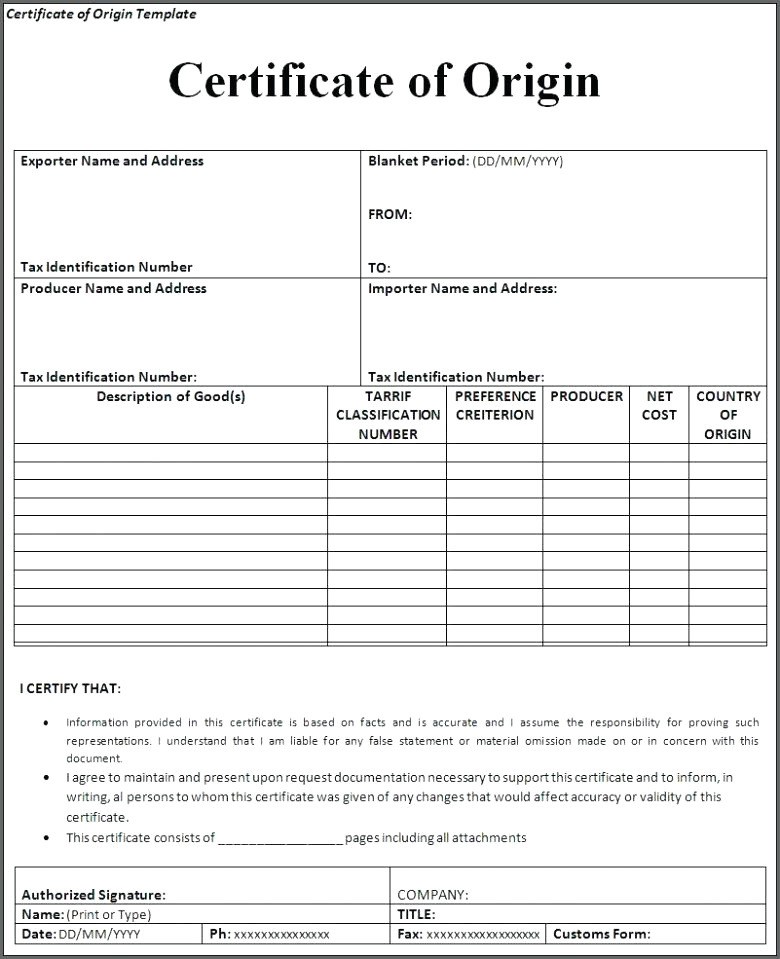 North American Free Trade Agreement Form 2015 Nafta Certificate Of