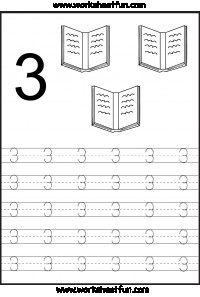 Number Tracing Worksheets For Kindergarten 1 10 Ten 3