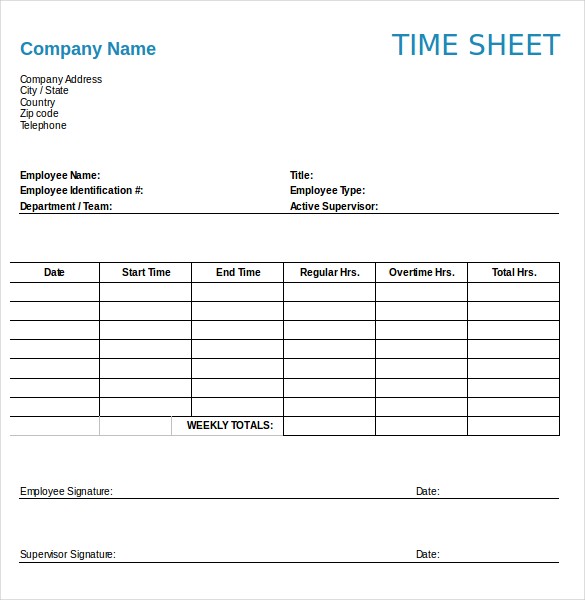 Numbers Timesheet Templates 18 Free Sample Example