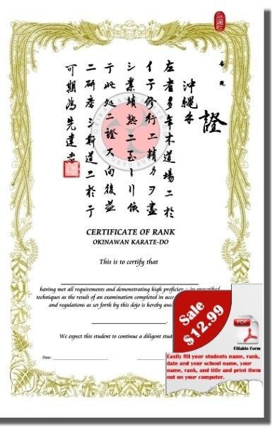 Okinawan Karate League Certificates Download How To Learn Templates