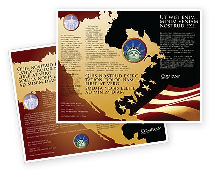Old Glory USA Flag Brochure Template Design And Layout Download Now