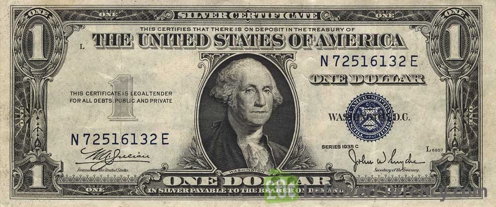 One Dollar Silver Certificate Blue Seal Exchange Yours