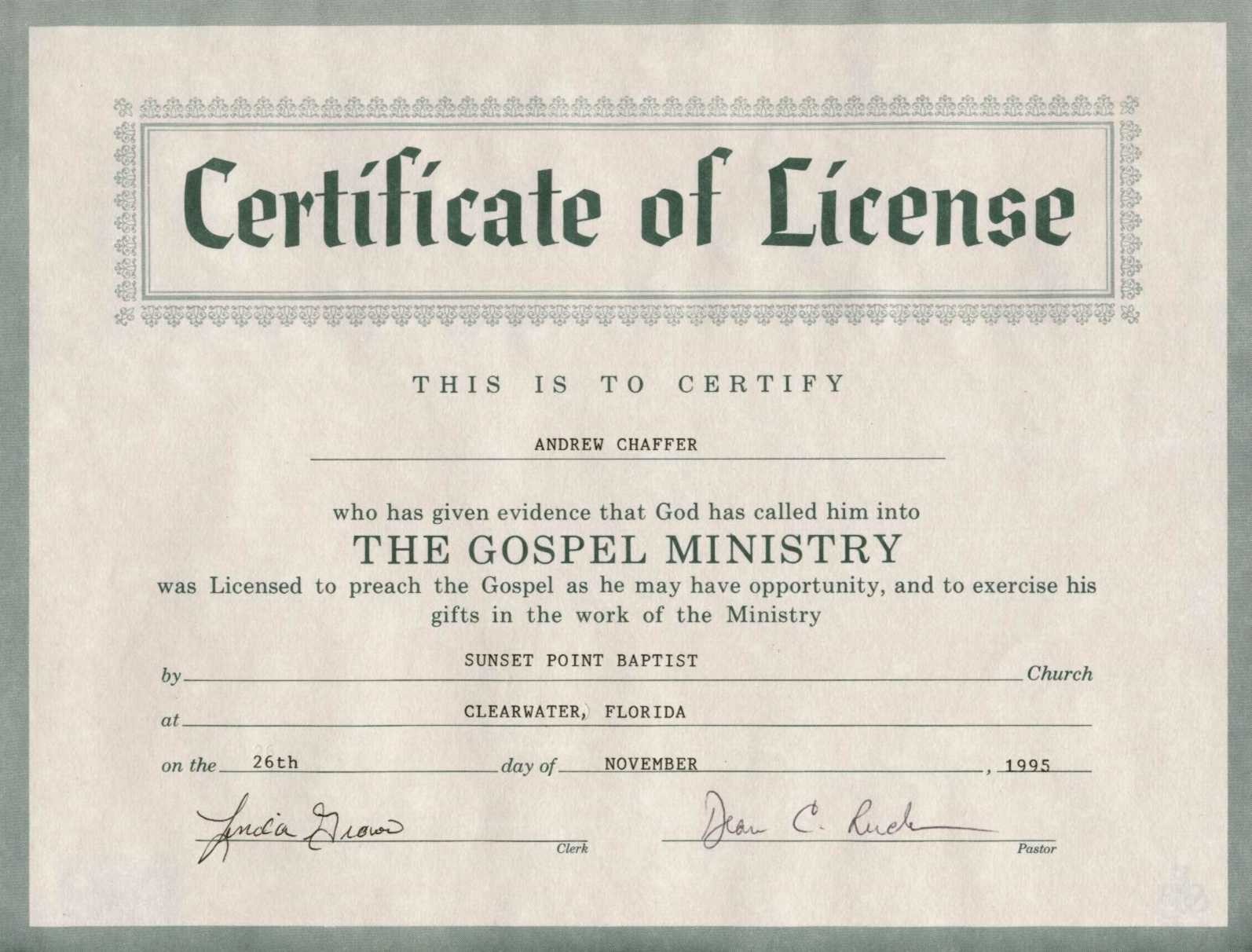 Ordination Certificate Templates New Template