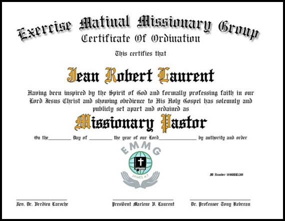 Ordination Certificates For Your Church Free Ordained Certificate