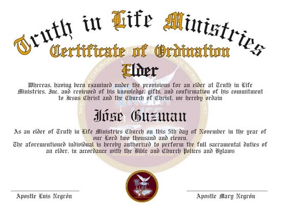 Ordination Certificates For Your Church Minister License Certificate Template