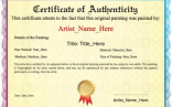 Original Painting Template Authenticity Guarantee Free Certificate Of Microsoft Word