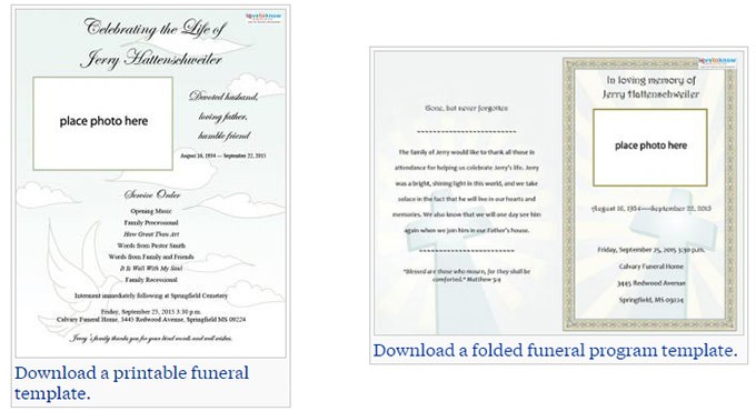 Our Favorite Actually Free Funeral Program Templates Urns Online Backgrounds