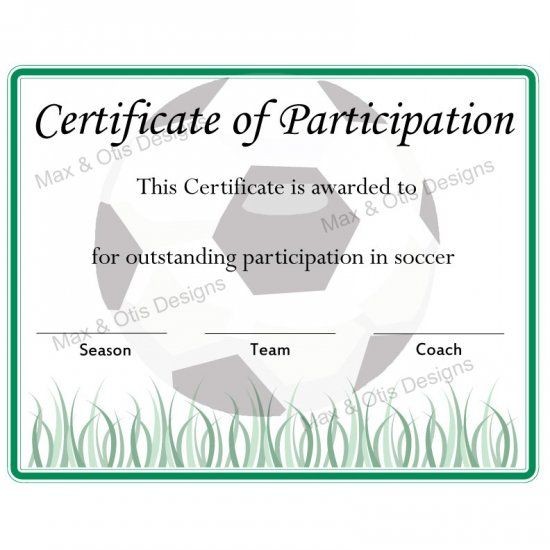 Participation Award Funny 54 Fresh Football Certificates Templates