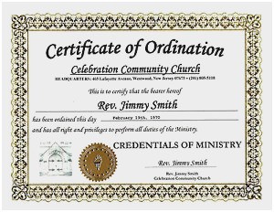 Pastor License Certificate Pretty Free Template