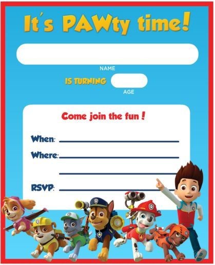 Paw Patrol Birthday Invitations For Invitation Maker