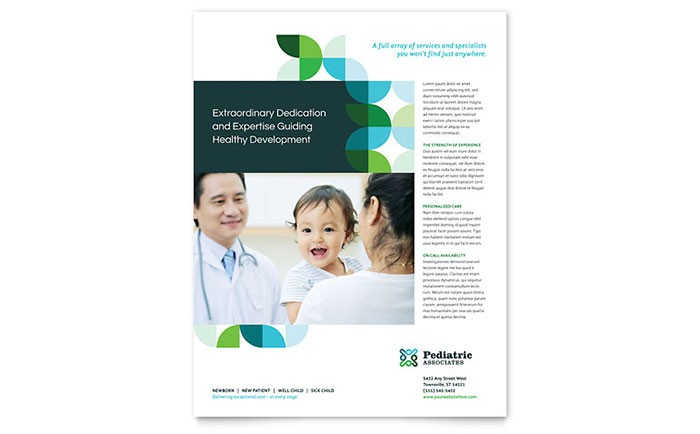 Pediatric Doctor Flyer Template Design Brochure