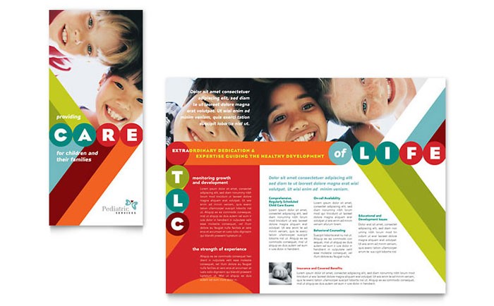 Pediatrician Child Care Brochure Template Design Pediatric