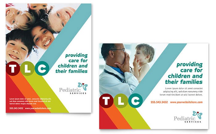 Pediatrician Child Care Poster Template Design Pediatric Brochure Templates