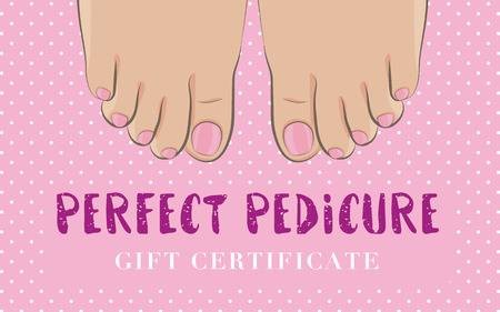 Pedicure Gift Certificate For A Nail Salon Cute Feminine Design