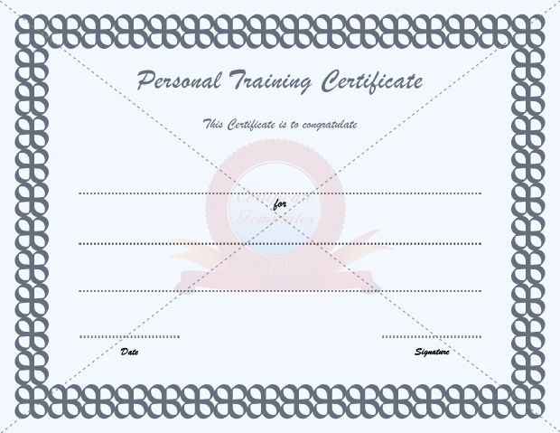 Personal Training PHYSICAL EDUCATION TEMPLATE Pinterest Trainer Certificate Template