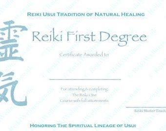 Personalised Complete Set Reiki Certificate Templates X4 Etsy