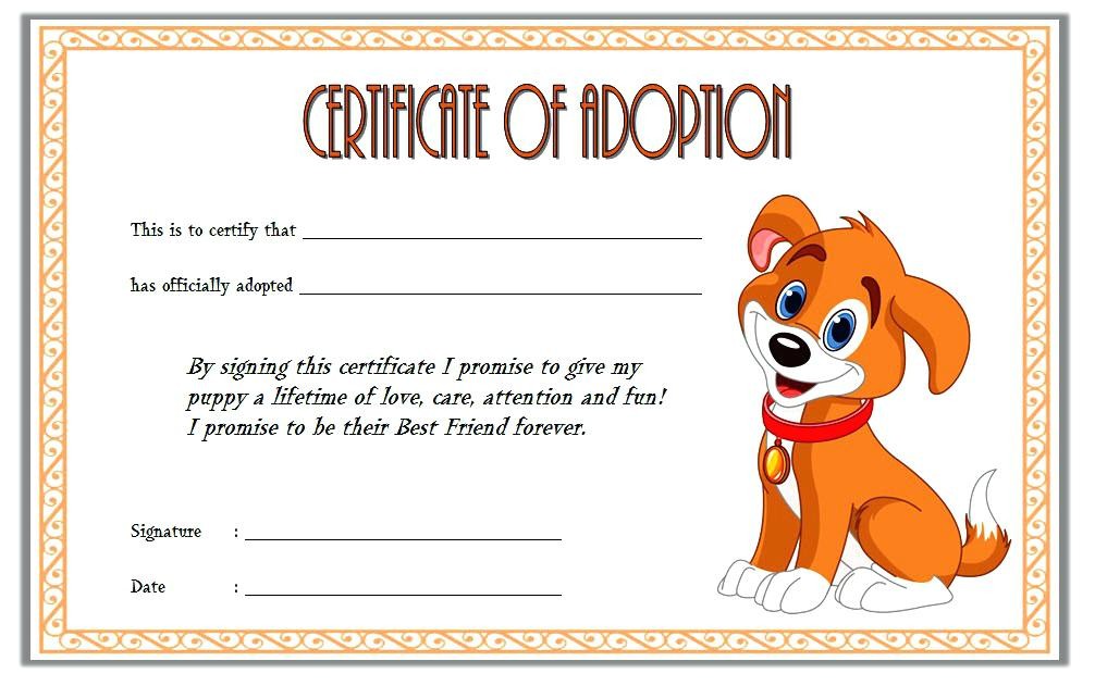 Pet Adoption Certificate Template Arttion Co Stuffed Animal Free