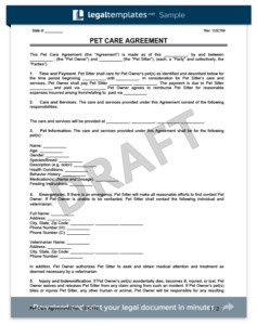 Pet Care Agreement Create A Free Form Live In Carer Contract
